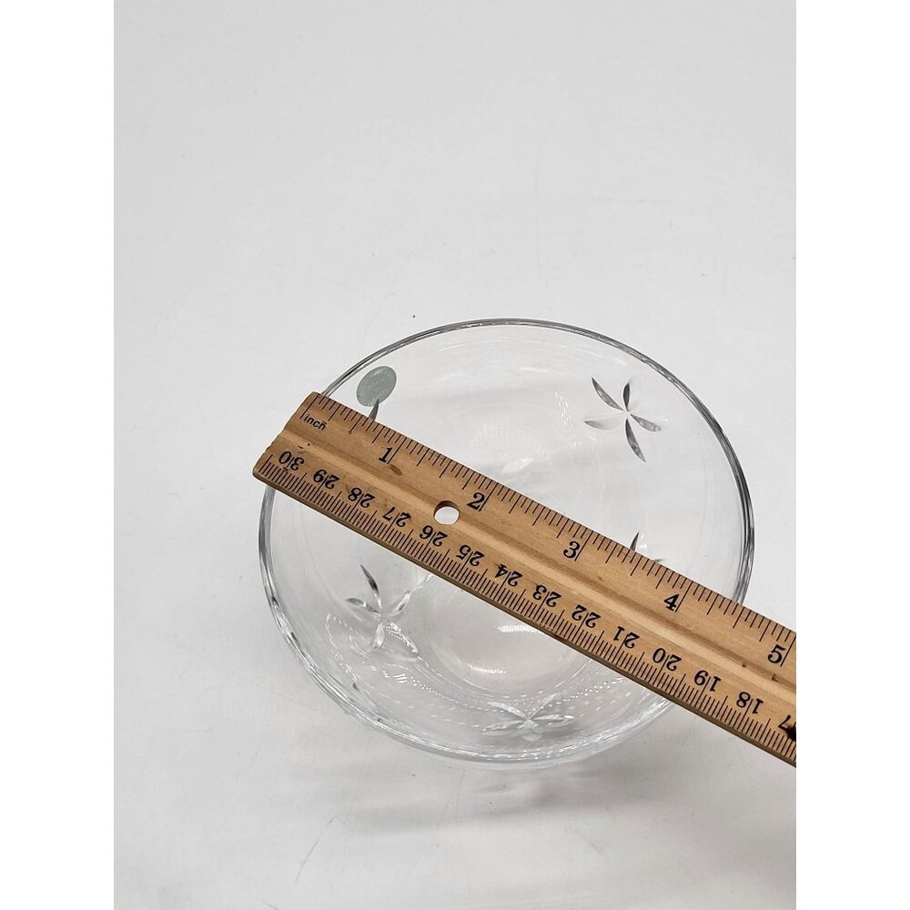 Tiffany & Co. 4 1/2" Crystal Cut Floral Star Art Glass Round Finger Bowl Italy - Picture 6 of 8